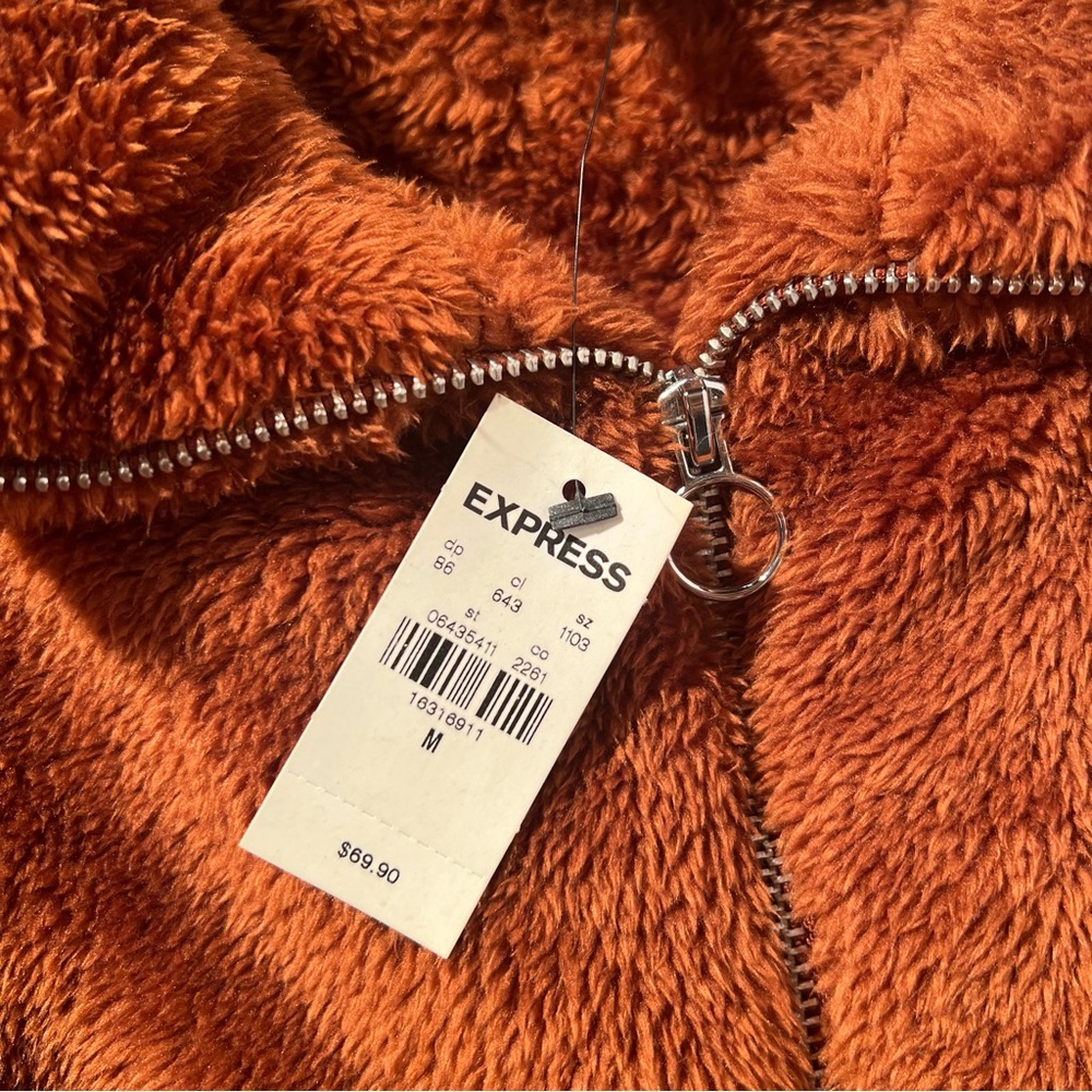 express / rustic orange puffy pullover size medium - Picture 4 of 9
